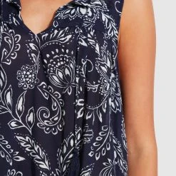 Seafolly Ladies Folklore Midi Dress - True Navy 12 Seafolly Ladies Folklore Midi Dress - True Navy -Seafolly shop 54604 DR True 20Navy 5