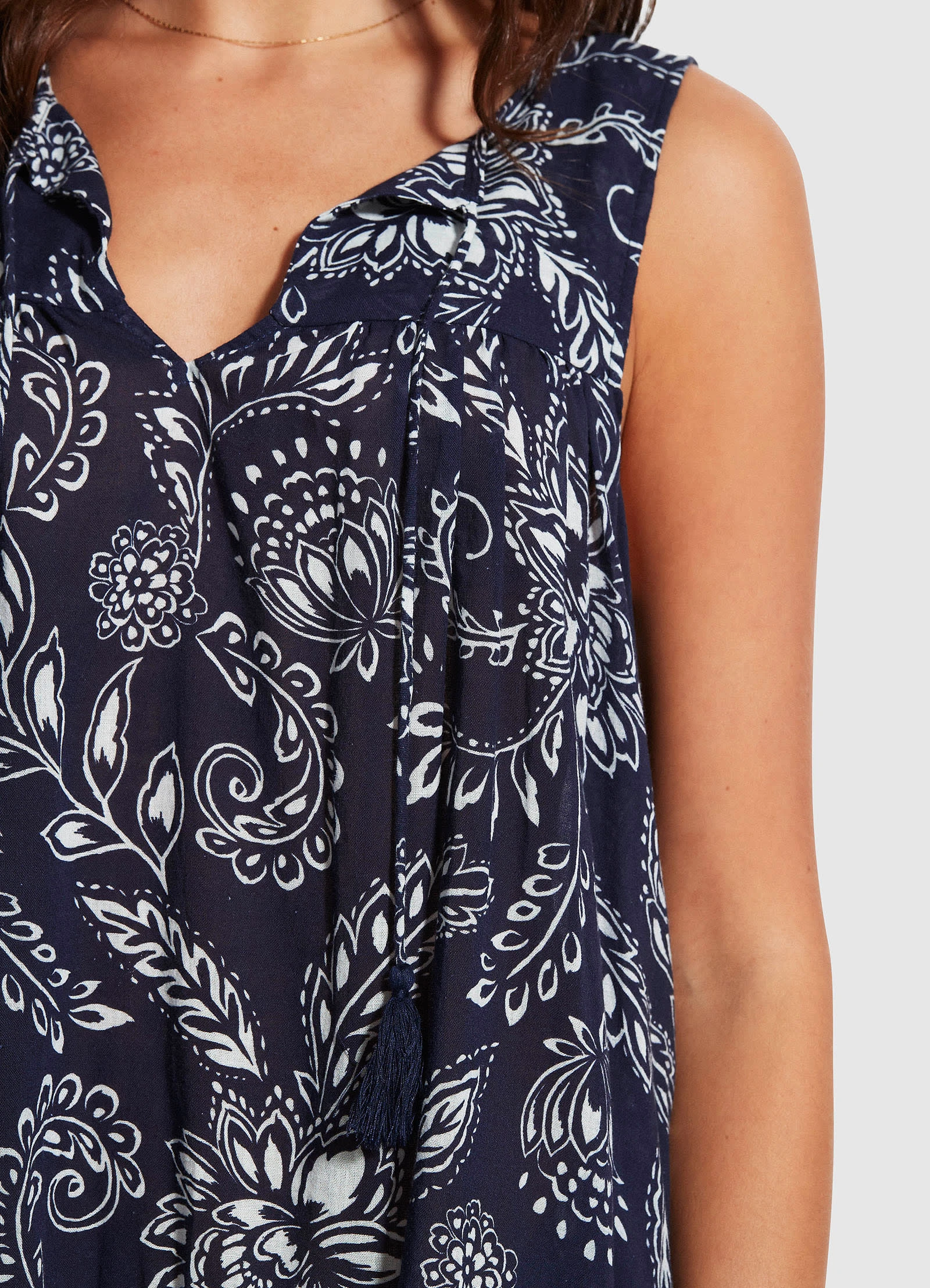 Seafolly Ladies Folklore Midi Dress - True Navy 7 Seafolly Ladies Folklore Midi Dress - True Navy - Image 5