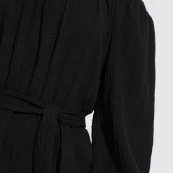 Seafolly Ladies Double Cloth Summer Cover Up- Black -Seafolly shop 54607 CU Black 6