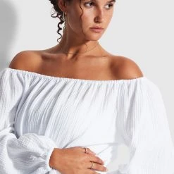 Seafolly Ladies Double Cloth Summer Cover Up- White -Seafolly shop 54607 CU White 2