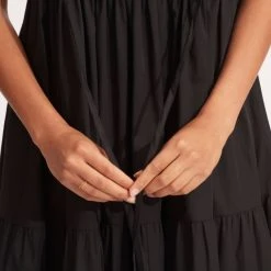 Seafolly Ladies Cotton Poplin Maxi Dress- Black -Seafolly shop 54608 DR Black 5