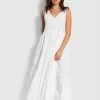 Seafolly Ladies Cotton Poplin Maxi Dress- White 1 Seafolly Ladies Cotton Poplin Maxi Dress- White -Seafolly shop 54608 DR White 1