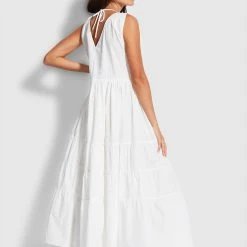 Seafolly Ladies Cotton Poplin Maxi Dress- White 11 Seafolly Ladies Cotton Poplin Maxi Dress- White -Seafolly shop 54608 DR White 4