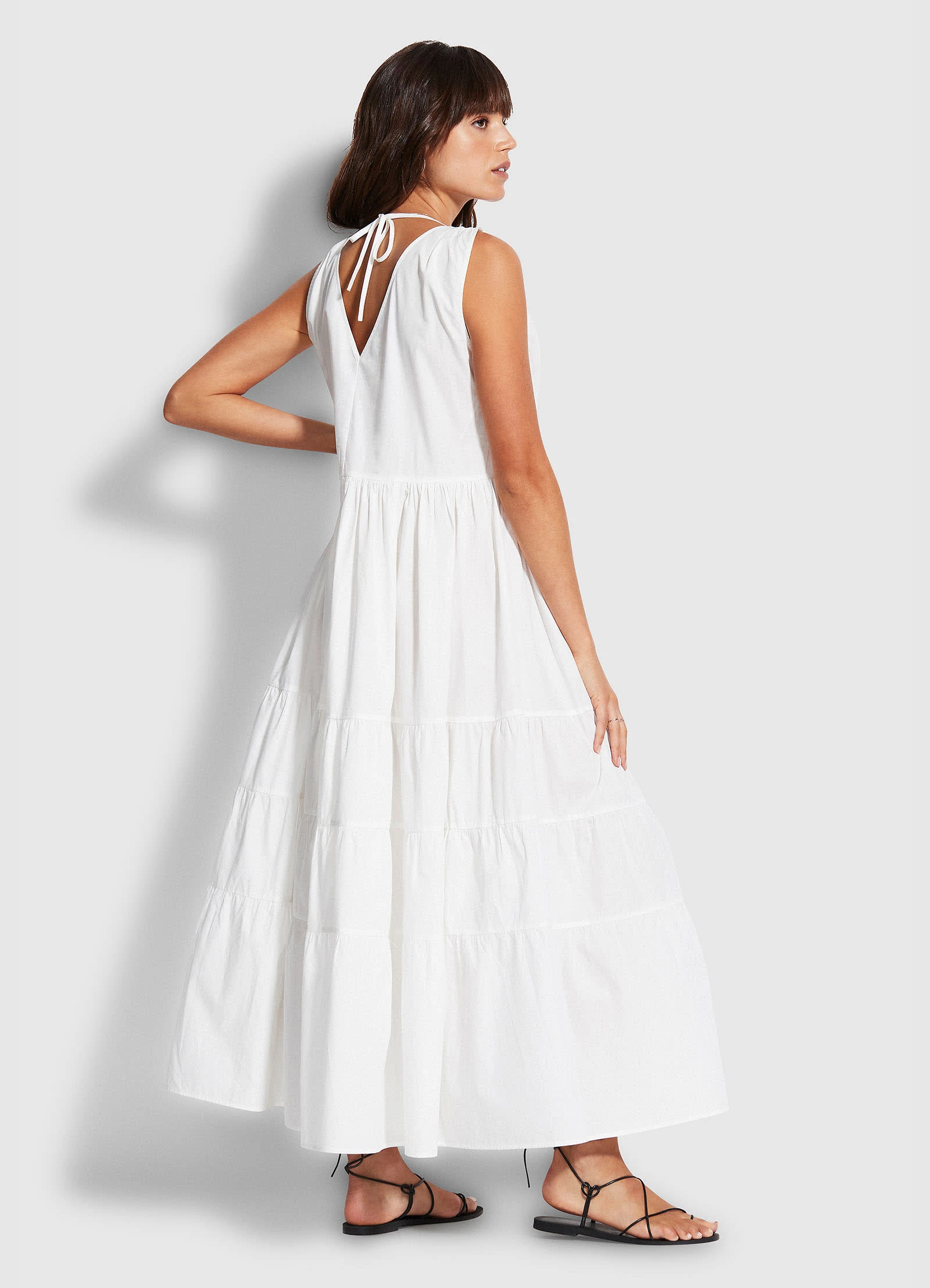 Seafolly Ladies Cotton Poplin Maxi Dress- White 6 Seafolly Ladies Cotton Poplin Maxi Dress- White - Image 4
