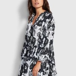 Seafolly Ladies Summer Of Love Tiered Dress - Black -Seafolly shop 54613 DR Black 3