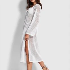 Seafolly Ladies Crochet Cover Up - White -Seafolly shop 54630 CU White 4