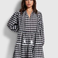 Seafolly Ladies Gingham Tier Dress - Black