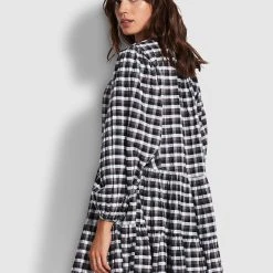 Seafolly Ladies Gingham Tier Dress - Black -Seafolly shop 54636 DR Black 4