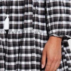 Seafolly Ladies Gingham Tier Dress - Black -Seafolly shop 54636 DR Black 5