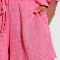 Seafolly Ladies Linen Jersey Beach Short- Pink -Seafolly shop 54649 SH Pink 4