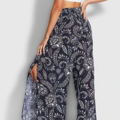 Seafolly Ladies Folklore Shirring Pant - True Navy -Seafolly shop 54651 PA True 20Navy 4