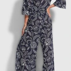 Seafolly Ladies Folklore Shirring Pant - True Navy -Seafolly shop 54651 PA True 20Navy 5