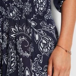 Seafolly Ladies Folklore Shirring Pant - True Navy -Seafolly shop 54651 PA True 20Navy 6