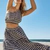 Seafolly Ladies Gingham Tiered Skirt- Black -Seafolly shop 54661 SK Black 1