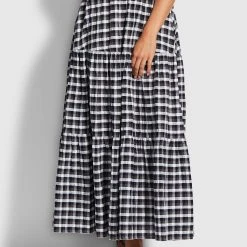 Seafolly Ladies Gingham Tiered Skirt- Black -Seafolly shop 54661 SK Black 3