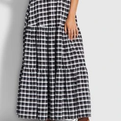 Seafolly Ladies Gingham Tiered Skirt- Black -Seafolly shop 54661 SK Black 4