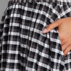 Seafolly Ladies Gingham Tiered Skirt- Black -Seafolly shop 54661 SK Black 6