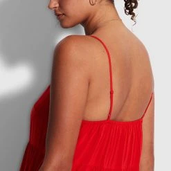 Seafolly Ladies Weekend Tier Dress - Mandarin Red -Seafolly shop 54663 DR MandarinRe 4