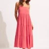 Seafolly Ladies Weekend Tier Dress - Sun Kissed Coral -Seafolly shop 54663 DR SunKisdCrl 3