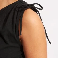 Seafolly Ladies Jersey One Shoulder Crop Top - Black -Seafolly shop 54665 TO Black 6