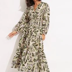 Seafolly Ladies Island In The Sun Button Dress - Avocado