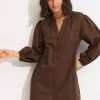 Seafolly Ladies Palms Cover Up - Chocolate 2 Seafolly Ladies Palms Cover Up - Chocolate -Seafolly shop 54689 CU Chocolate 1