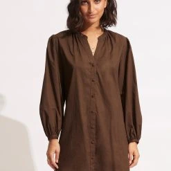 Seafolly Ladies Palms Cover Up - Chocolate -Seafolly shop 54689 CU Chocolate 4