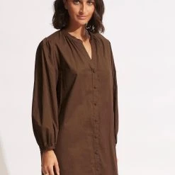 Seafolly Ladies Palms Cover Up - Chocolate -Seafolly shop 54689 CU Chocolate 5