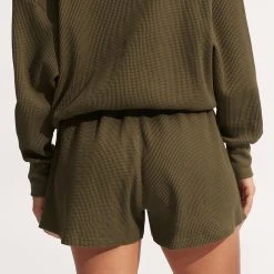 Seafolly Ladies Waffle Beach Short- Moss -Seafolly shop 54691 SH Moss 4