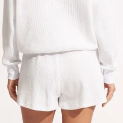 Seafolly Ladies Waffle Beach Short- White -Seafolly shop 54691 SH White 4