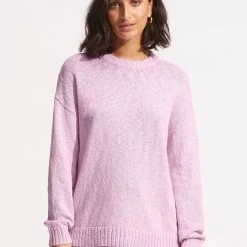 Seafolly Ladies Boucle Sweater - Lilac -Seafolly shop 54693 KN Lilac 3