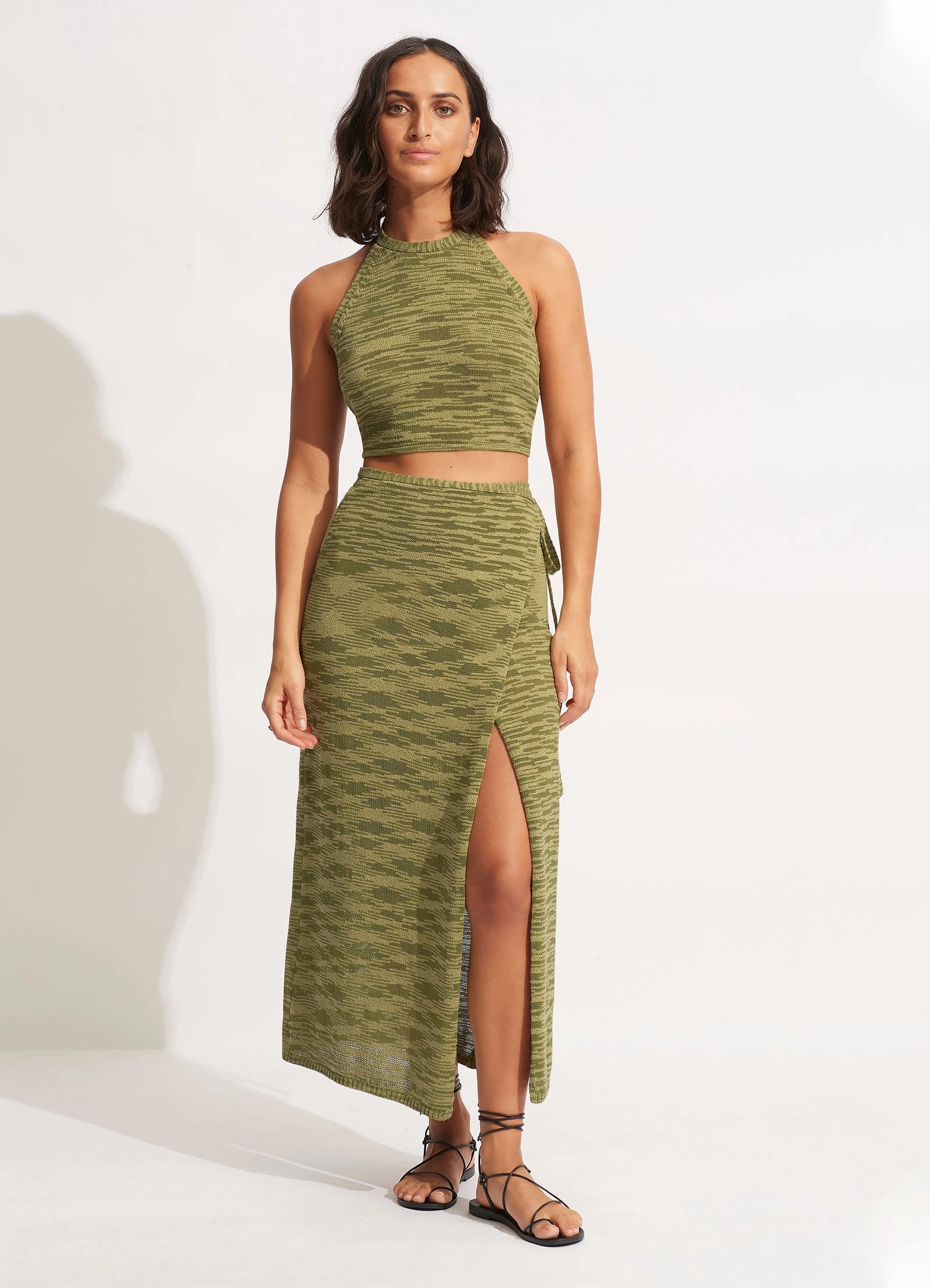 Seafolly Ladies Daybreak Knit Skirt- Olive 4 Seafolly Ladies Daybreak Knit Skirt- Olive - Image 2