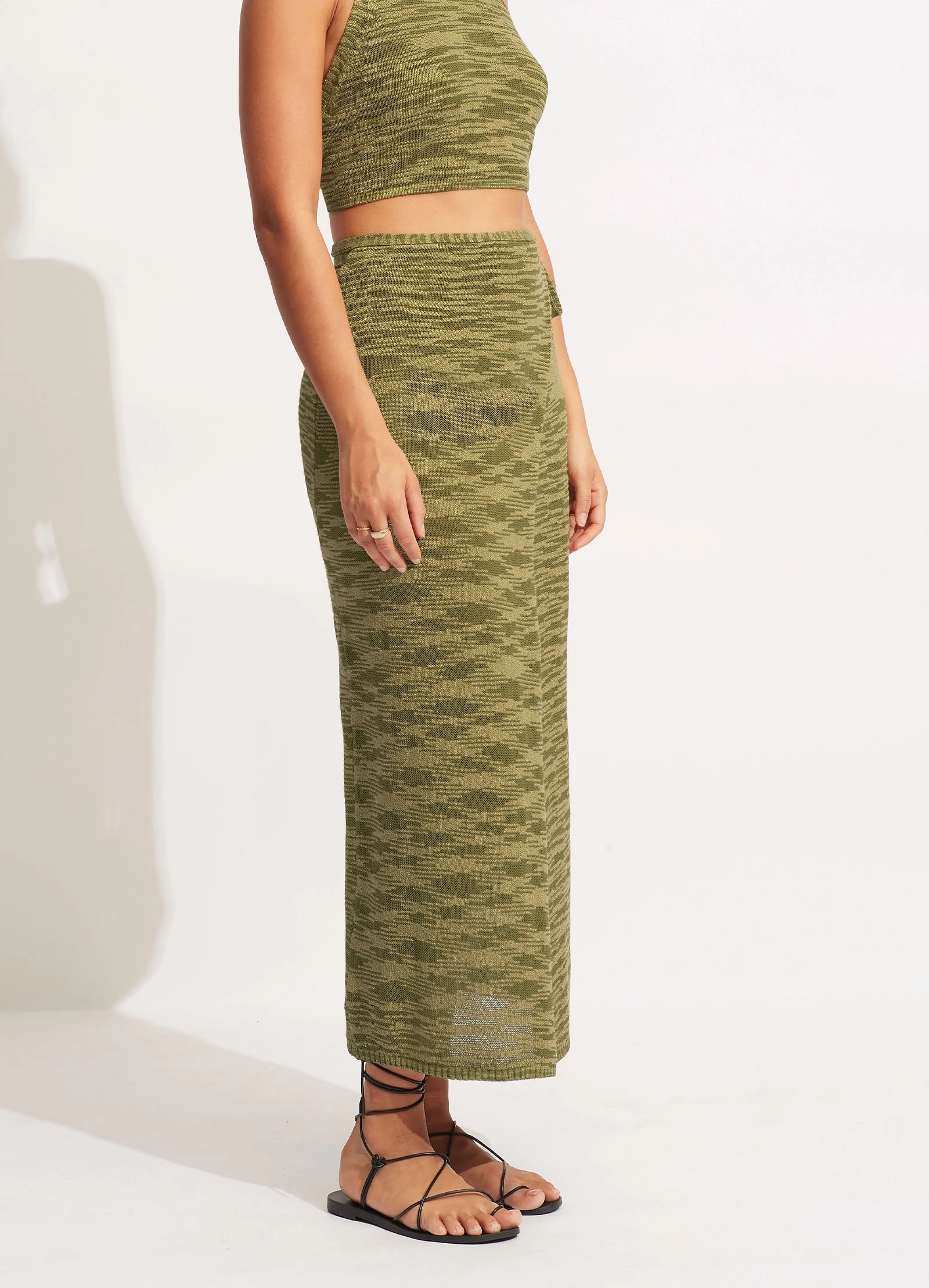 Seafolly Ladies Daybreak Knit Skirt- Olive 5 Seafolly Ladies Daybreak Knit Skirt- Olive - Image 3