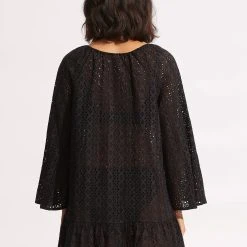 Seafolly Ladies Broderie Anglaise Cover Up - Black -Seafolly shop 54700 CU Black 4