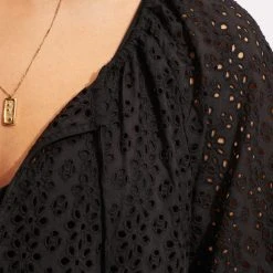 Seafolly Ladies Broderie Anglaise Cover Up - Black -Seafolly shop 54700 CU Black 5