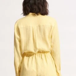 Seafolly Ladies Linen Playsuit - Lemon -Seafolly shop 54701 PS Lemon 5