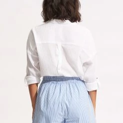 Seafolly Ladies Henley Stripe Short - Blue/White -Seafolly shop 54703 SH Blue 21Wht 4