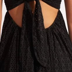 Seafolly Ladies Broderie Anglaise Tiered Maxi Dress - Black -Seafolly shop 54713 DR Black 5