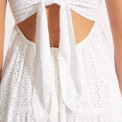 Seafolly Ladies Broderie Anglaise Tiered Maxi Dress - White 12 Seafolly Ladies Broderie Anglaise Tiered Maxi Dress - White -Seafolly shop 54713 DR White 5