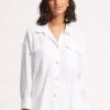 Seafolly Ladies HarvestShirt Jacket - White -Seafolly shop 54714 TO White 1
