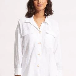 Seafolly Ladies HarvestShirt Jacket - White