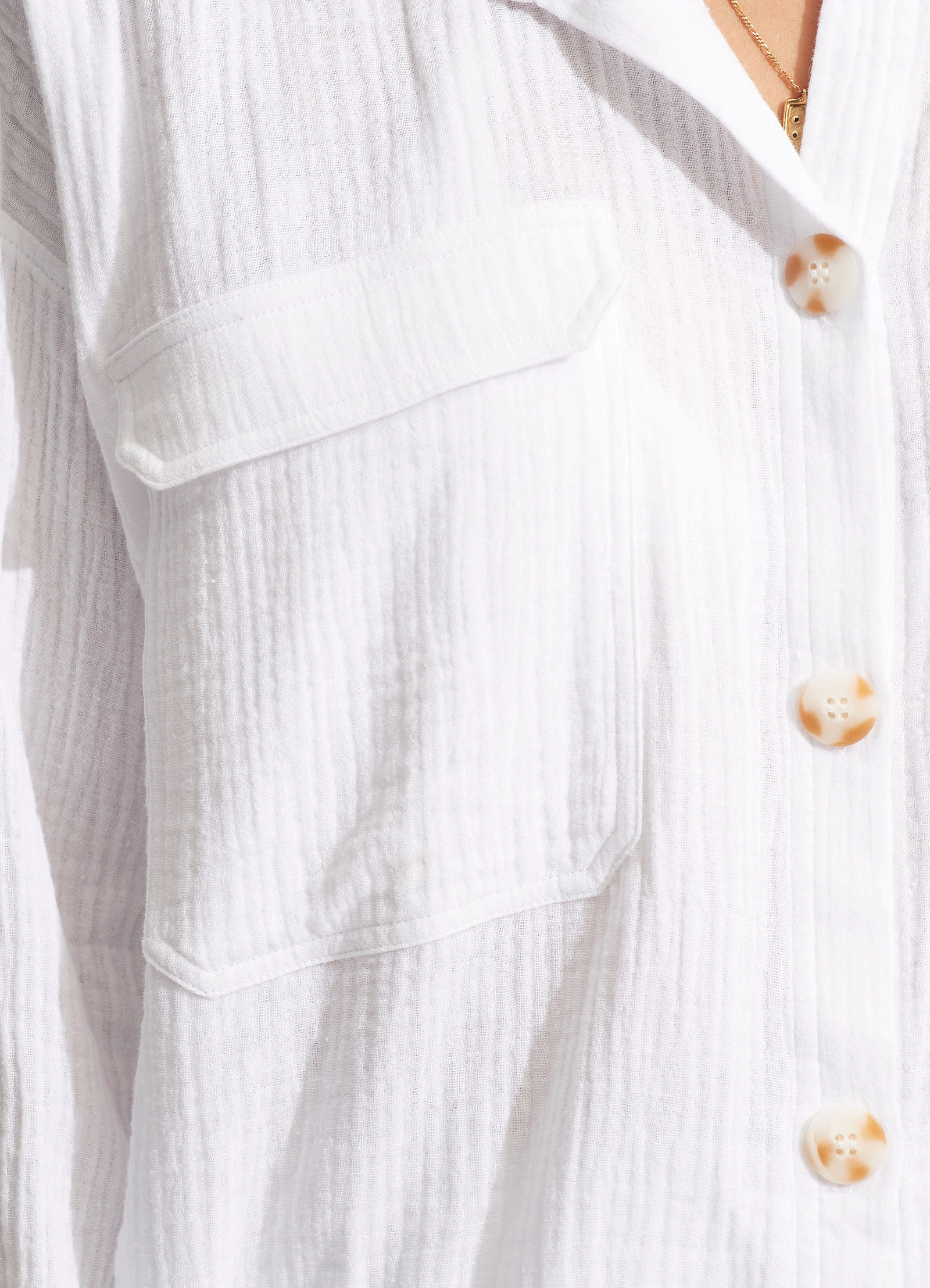 Seafolly Ladies HarvestShirt Jacket - White 7 Seafolly Ladies HarvestShirt Jacket - White - Image 5