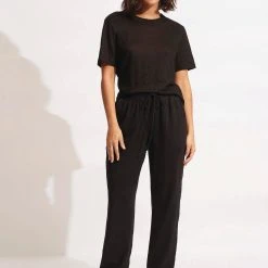 Seafolly Ladies Jersey Lounge Pant - Black