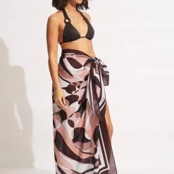 Seafolly Ladies Poolside Pareo - Sepia -Seafolly shop 54720 SG Sepia 3