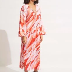 Seafolly Ladies PoolsideMaxi Cover Up - Chintz Pink 9 Seafolly Ladies PoolsideMaxi Cover Up - Chintz Pink -Seafolly shop 54724 CU ChintzPin 3