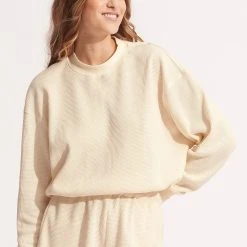 Seafolly Ladies Waffle Sweat Top - Natural