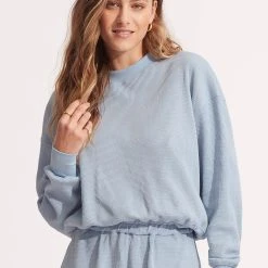 Seafolly Ladies Waffle Sweat Top - Powder Blue