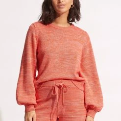 Seafolly Ladies Maple Knit Jumper - Chintz Pink -Seafolly shop 54727 KN ChintzPin 2