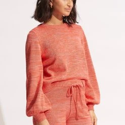 Seafolly Ladies Maple Knit Jumper - Chintz Pink -Seafolly shop 54727 KN ChintzPin 4