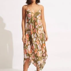 Seafolly Ladies Paradise Garden Scarf Dress- Avocado 11 Seafolly Ladies Paradise Garden Scarf Dress- Avocado -Seafolly shop 54730 DR Avocado 3